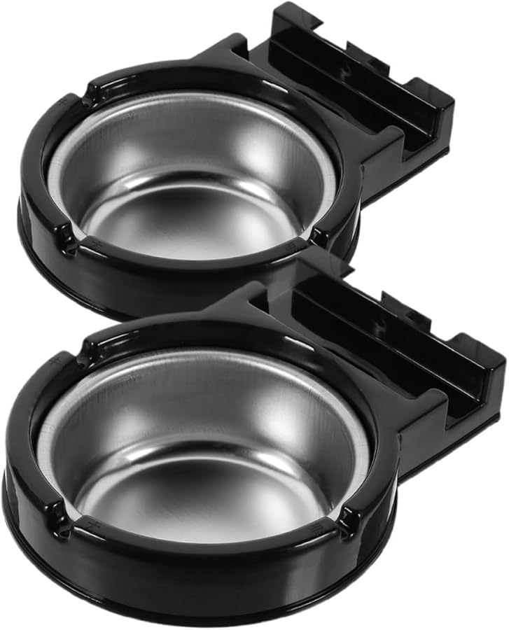 حامل سجائر من الفولاذ المقاوم للصدأ للجدار 2 قطعة أسود تجاري لاصق حاوية - Image 1